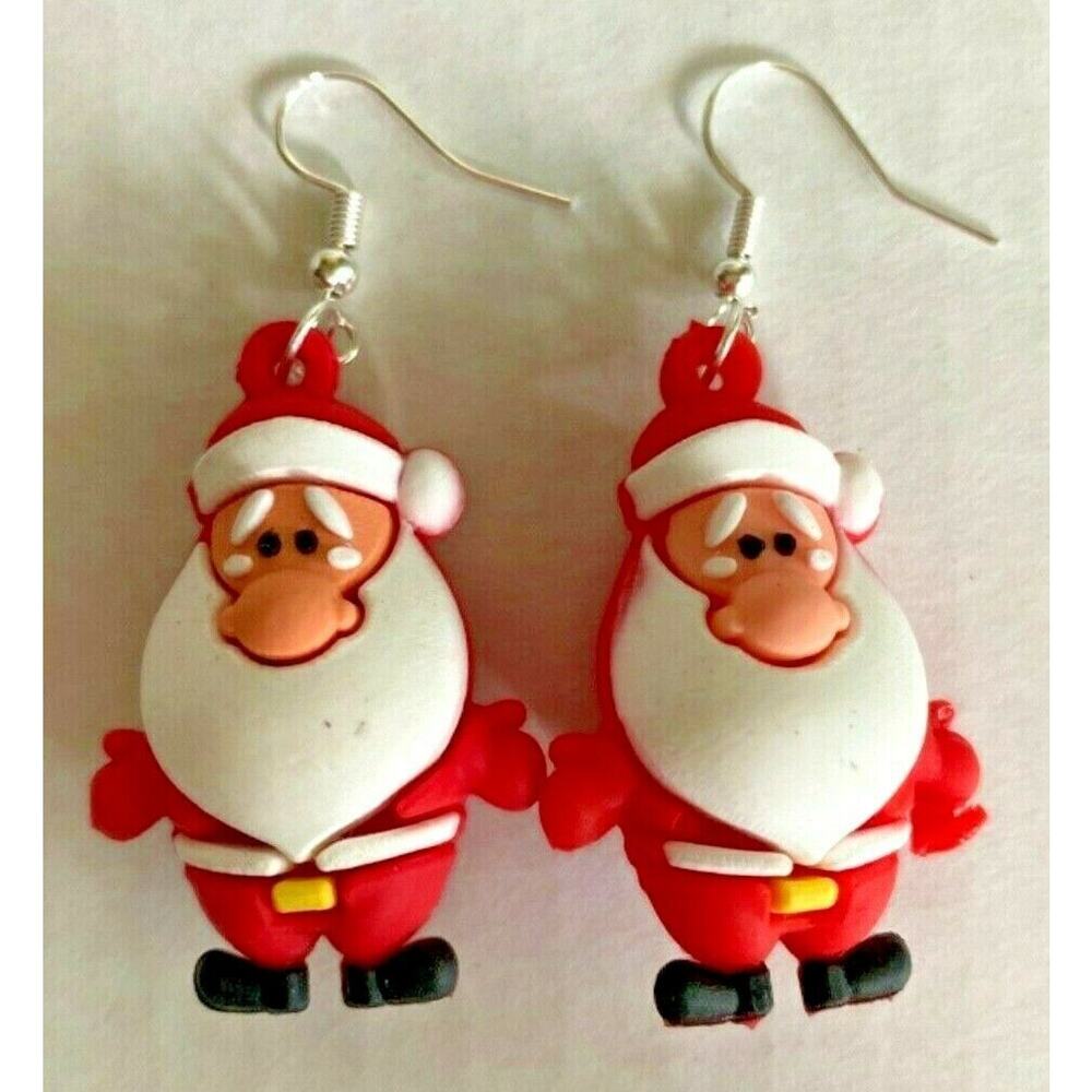 Character Cartoon Santa Charm Earrings Vending Charm Costume Jewelry C7